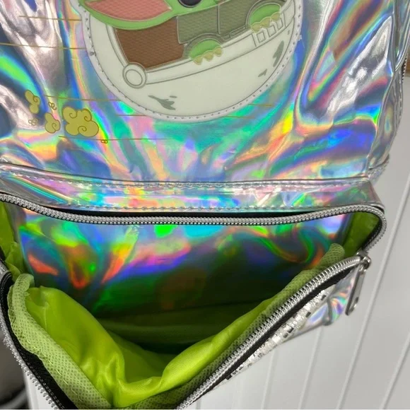 Disney's Mandalorian The Child Metallic Holographic Backpack - Picture 6 of 10